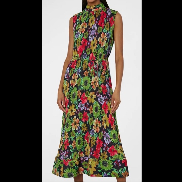 Milly Melina Wildflower Garden Floral Midi Dress Size 8 - Picture 1 of 13